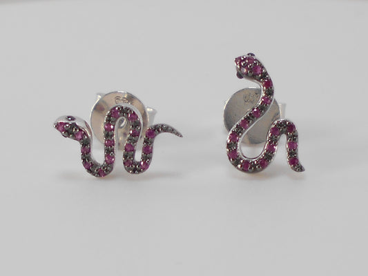 Sterling Silver Snake Earrings